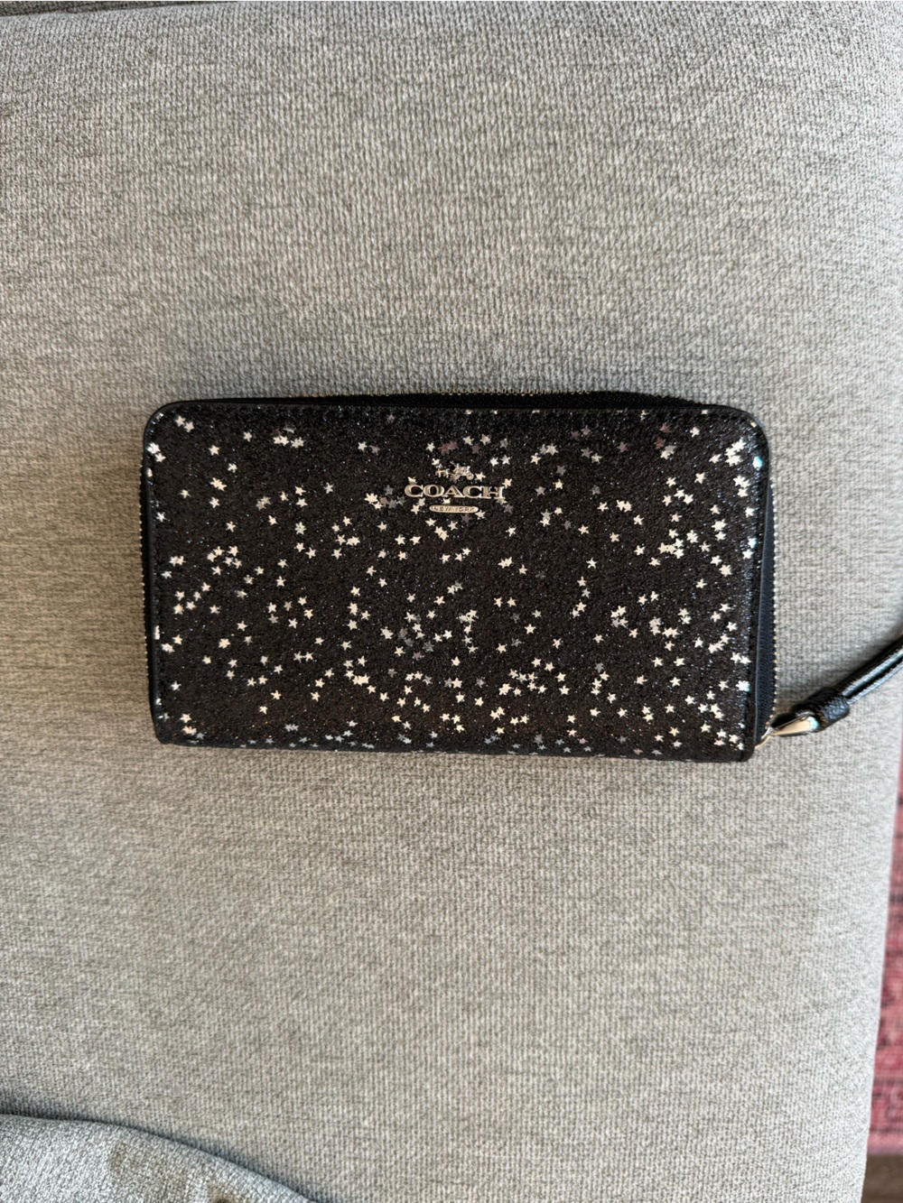Coach Black Star-Print Zip Wristlet